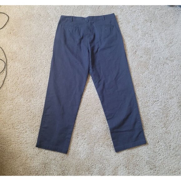 George Mens Pants Dark Gray Size 34 x 30 Cotton Blend Flat Front Casual Career - Picture 2 of 7